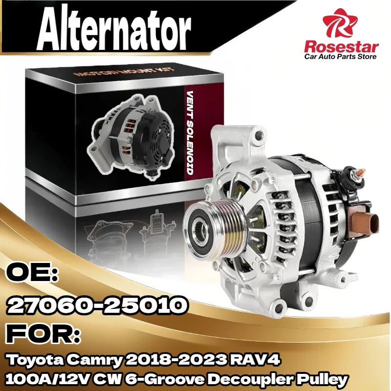 

Автоматический генератор переменного тока для Toyota Camry RAV4 2018 2023 100A 12V CW 6 канавок развязывающий шкив 27060 25010