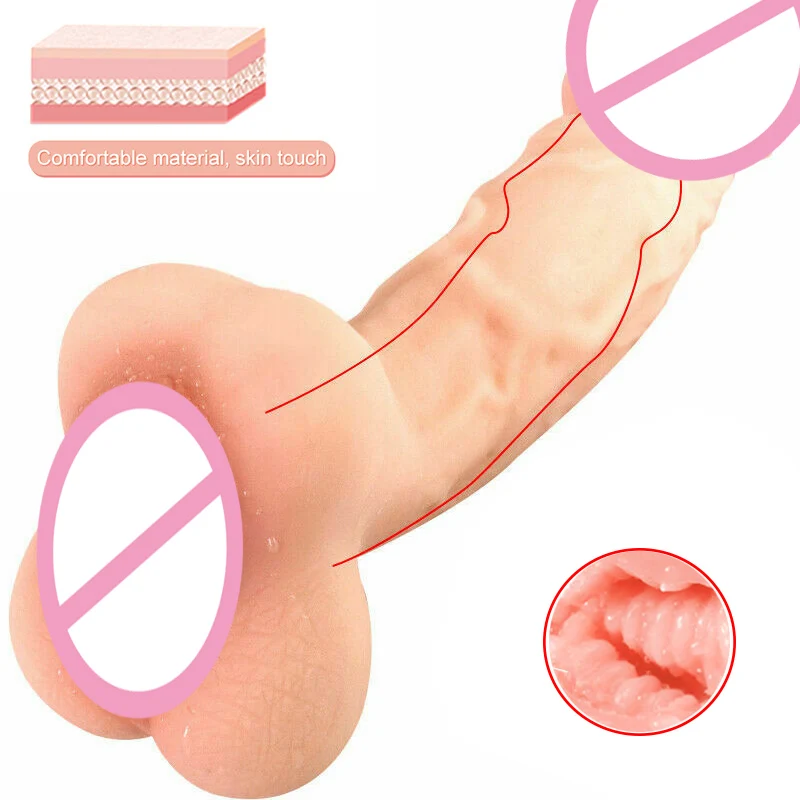 Realistic Dildo Masturbation Soft Stick Sex Toys For Men Anal Plug Dick Male Masturbator Vagina Pocket Pussy Sex Products