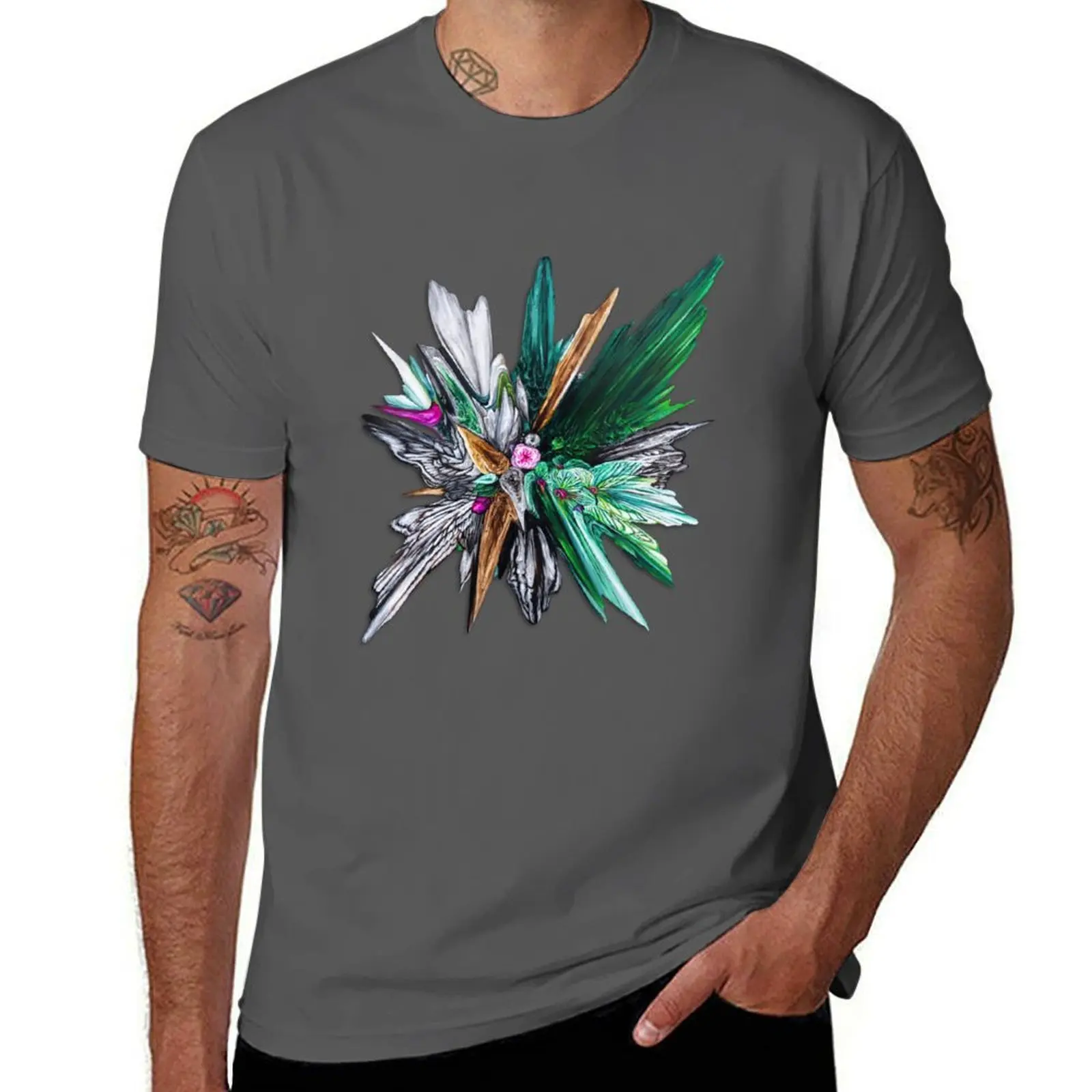 

Orchid Green Glitch T-Shirt Classic Graphic Short Sleeve Top