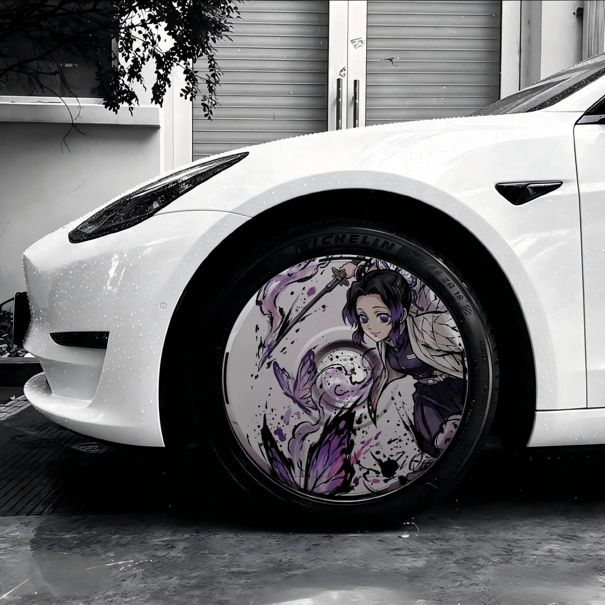 [Shinobu] Suitable for Tesla Wheel Hubs, Protective Covers, Model Y/Model 3/Model YL, with Multiple Patterns to Choose from, 1pc