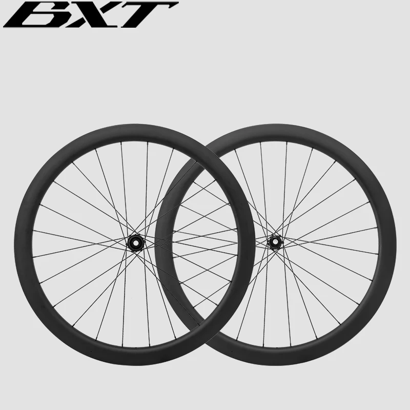 

BXT New Factory Wholesale Disc Brake Center Lock Carbon Bicycle Wheelset 700C Chinese Racing Carbon Road Bike Tubeless Wheels