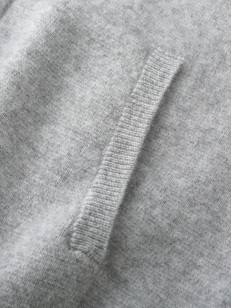 100% Pure Wool Sweater Suit Men's  Hooded Cardigan Wool Pants Thick Warm Knitwear Autumn Winter Smart Casual Trousers Hoodie