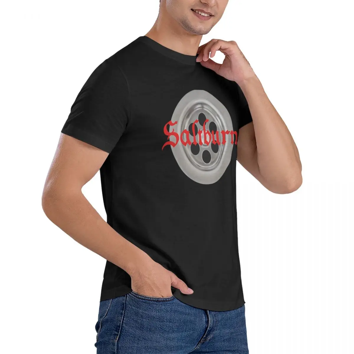 Camiseta de algodão com gola redonda masculina, Camiseta Novidade, Manga Curta, Dreno, 6XL, Roupas