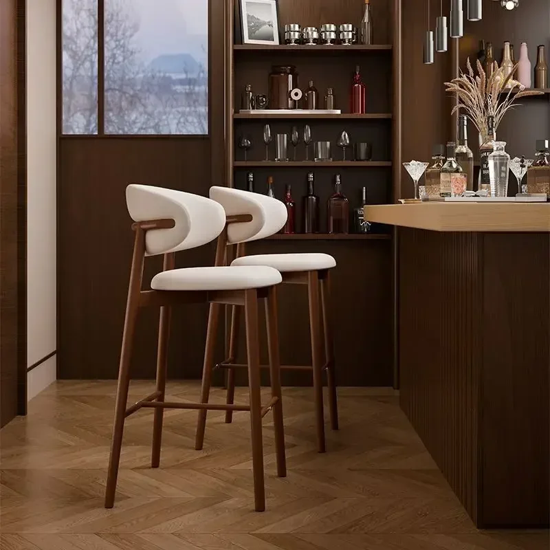 Modern metal bar stool wrought iron imitation wood furniture creative high stool kitchen island table high stool leisure chair