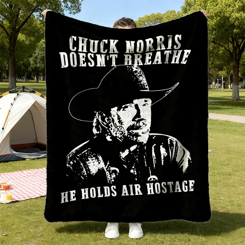 Memorial Chuck Norris, Chuck Norris Actor Flannel Blanket, Cowboy Hero Tribute Legend Humor 1940 2026 Cozy Blanket