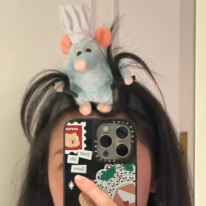 Disney Series Ratatouille Hairpin Headdress New Plush Doll Wide-brimmed Headband Creative Household Items Kawaii Girls Gifts