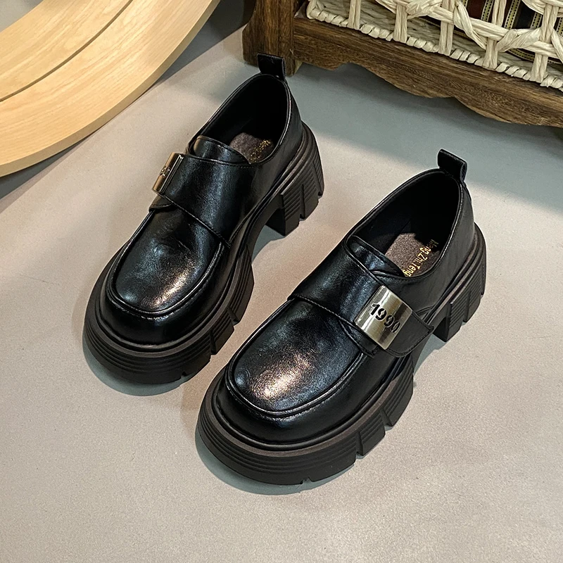 

Thick-Soled Loafers for Women, 2025 Spring and Autumn New Style, British Style Height-Increasing Platform Shoes