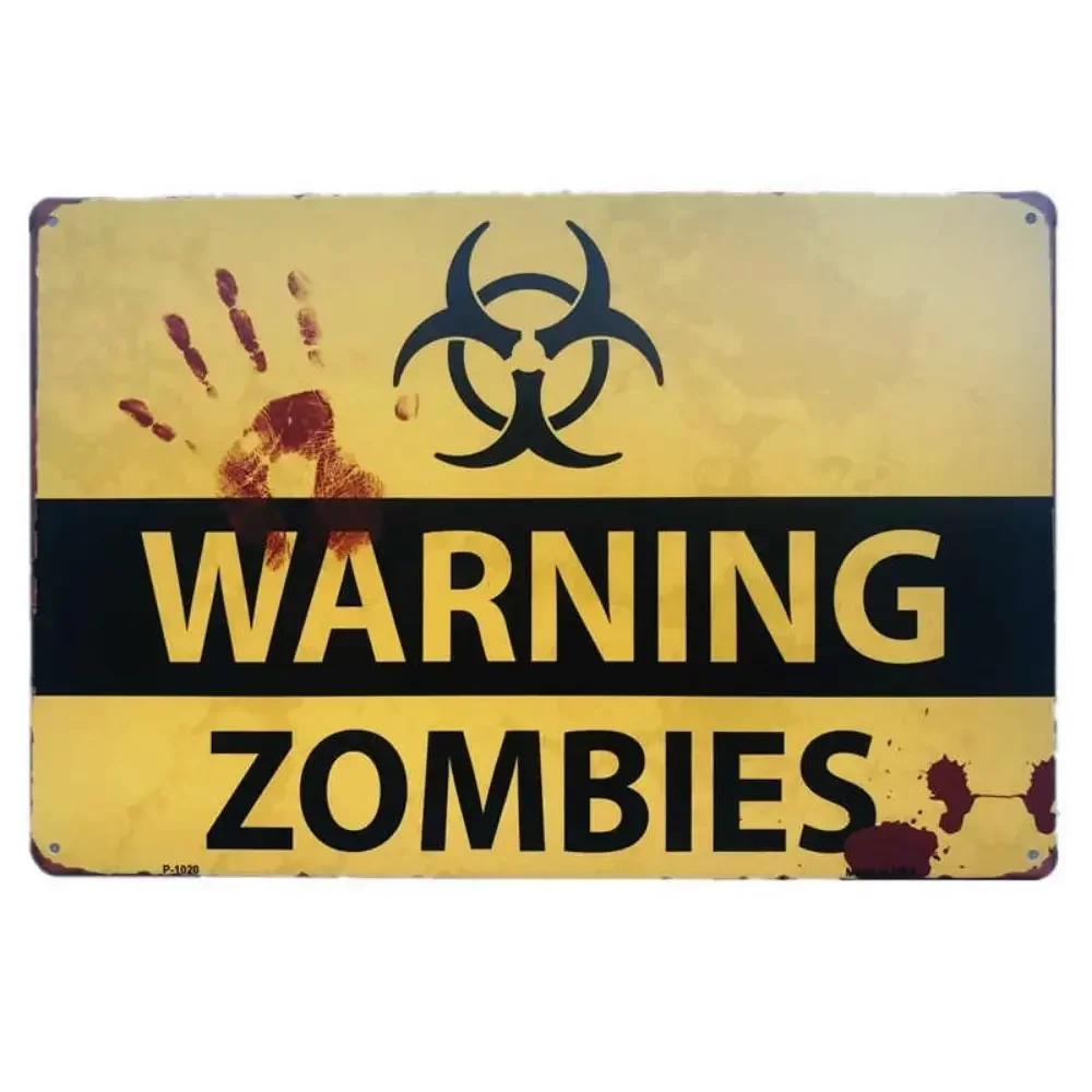 Vintage-Warnschild „Zombie Genius“ aus Metall, Retro-Bar, Kneipe, Garage, Wanddekoration, Kunstposter, Plakette für Heimdekoration