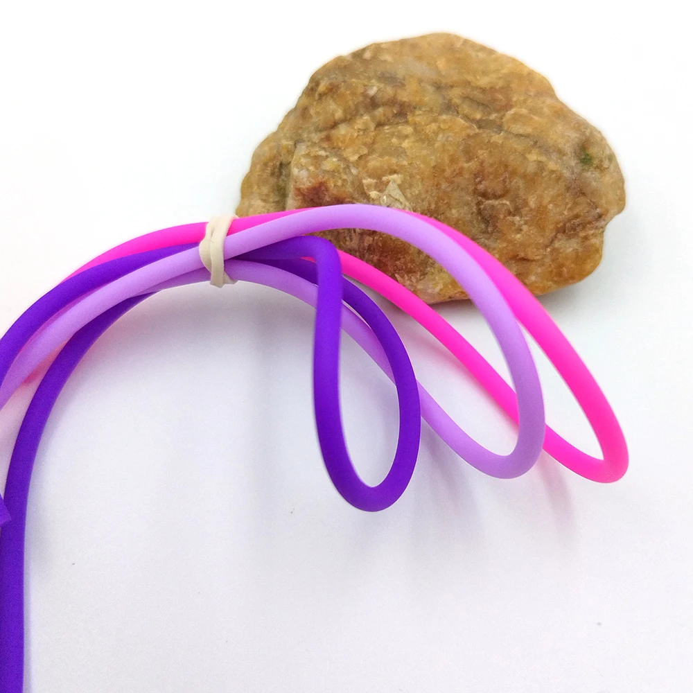 2M 2/3/4MM Hollow Rubber Tube Rope Stretch Candy Colored Silicone Hose DIY Jewelry Necklace Bracelet Accessories Charm Find
