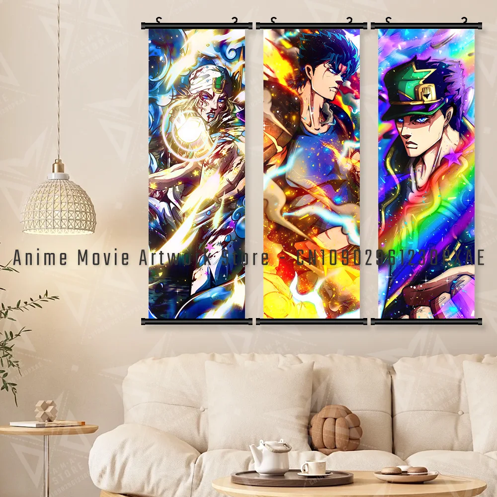 جوجو مغامرة غريبة جدار الفن قماش معلق اللوحة شخصيات كرتونية جوناثان جوستار مخطوطات صورة طباعة ملصق ديكور المنزل