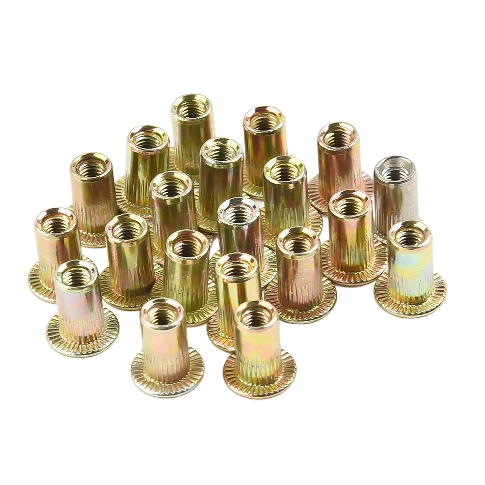 21Pcs/set Hand Rivet Nut Gun Head Nuts Rivet Nut Tool Manual Riveter Nut Tool M3 M4 M5 M6 M8 M10 Simple Installation Riveter