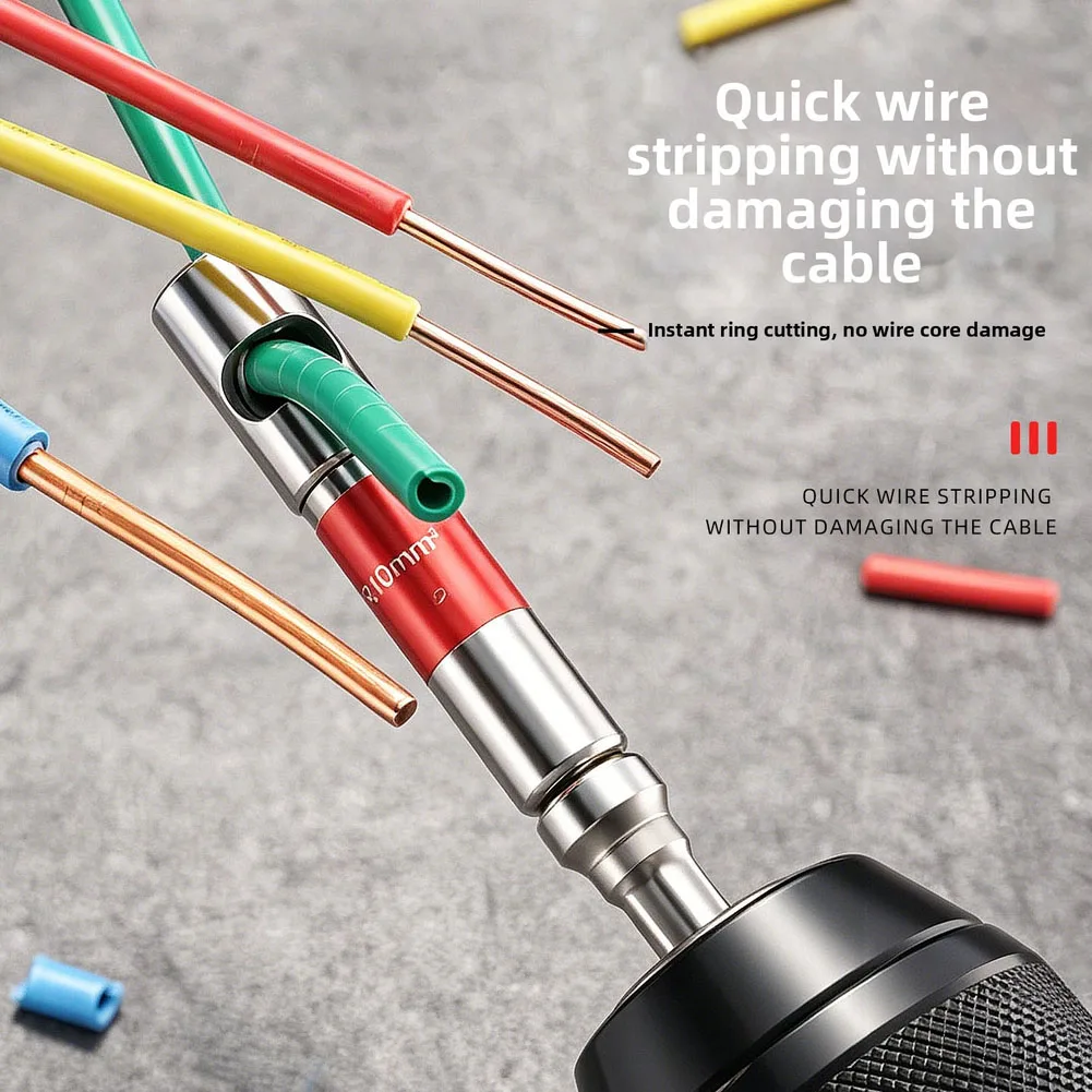 For Toolbox Organization 10 Square Millimeters Quick Wire Stripper Cable Core Protector 6.3MM Interface Compatible