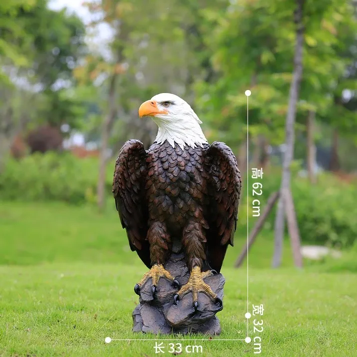 Decorative giant animal statue bird figure 120 cm large fiberglass resin