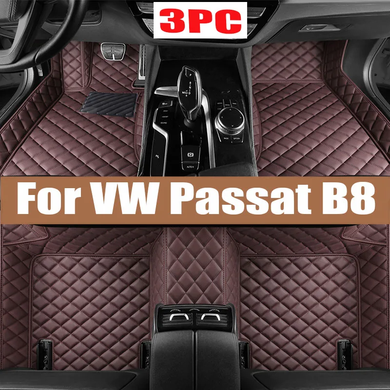 

Custom Made Leather Car Floor Mats For VW VW Passat B8 2017 2018 2019 2020 Carpets Rugs Foot Pads Accessories