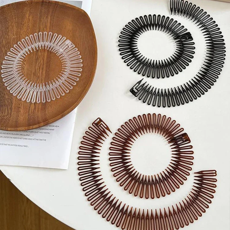 1Pc/lot Women Invisible Broken Hair Hairpin Adult Full Circle Stretch Flexible Comb Teeth Headband Hair Hoop Styling Accessories - view 6
