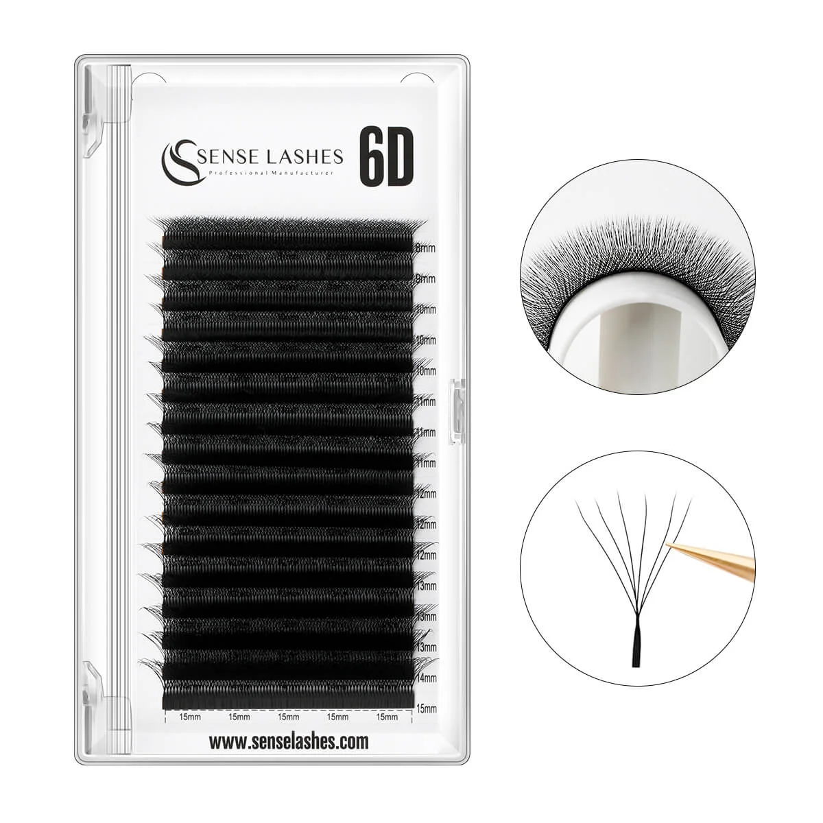 SENSE LASHES 6D W Shape Eyelash Premade Volume Fan Lashes Automatic Flowering Natural Soft Light Full Dense Eyelash Extensions