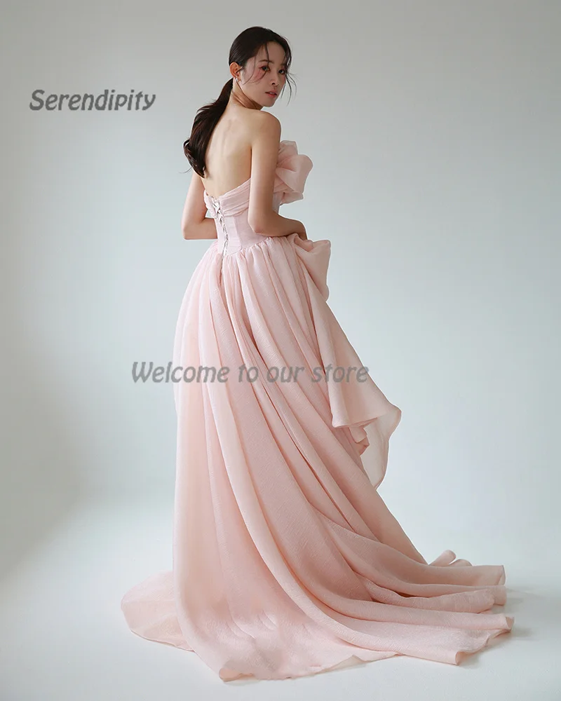 Serendipity Luxury Evening Dress فساتين سهرة Elegant Ruched Korea Style Custom Made Cocktail Party Prom Gown For Sexy Women