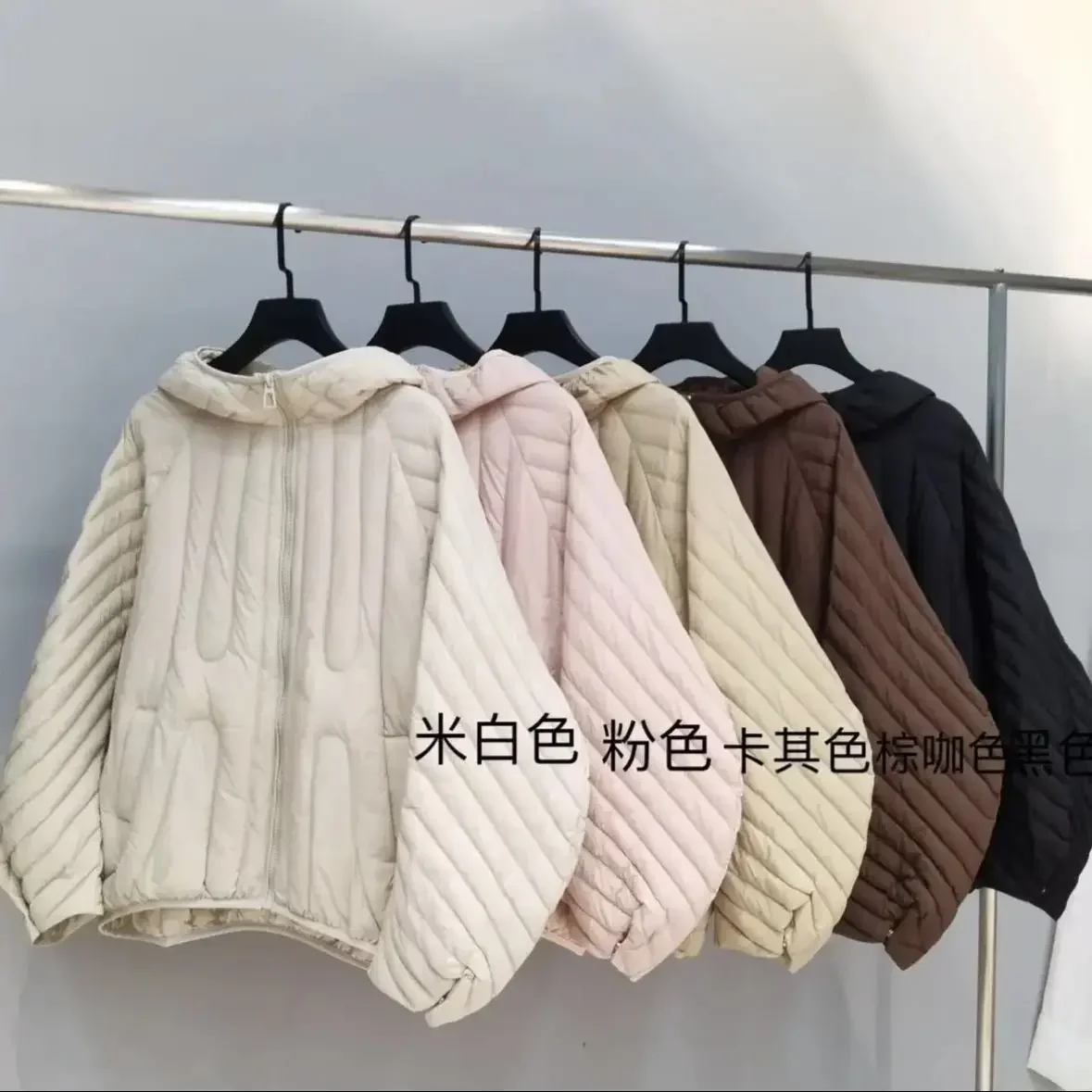 Outono e inverno moda feminina jaqueta de viagem com capuz curto pato branco jaqueta leve