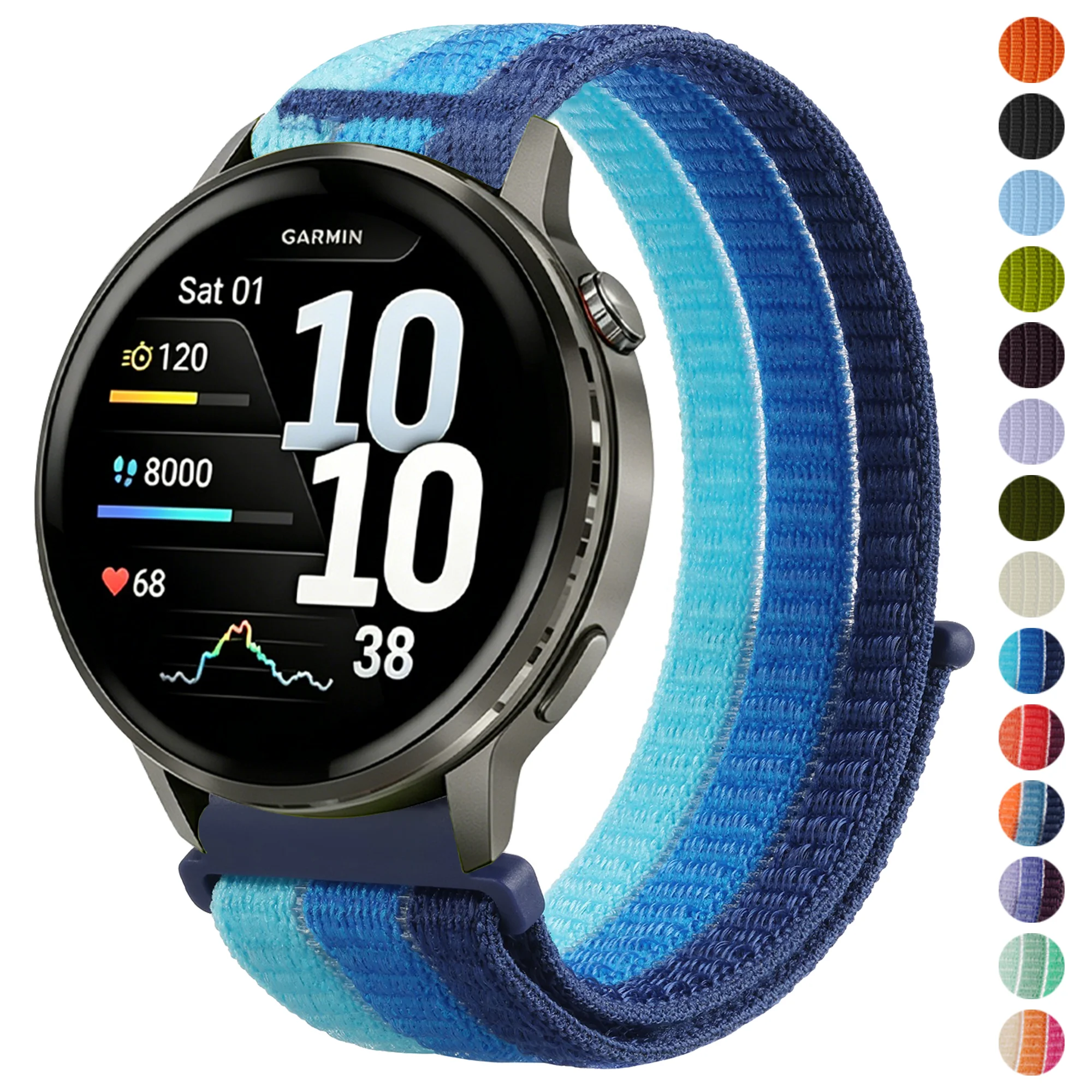 20/22mm Nylon Strap for Garmin Venu 4 45mm Venu 3 SQ 2 Plus/Active 6 5 Bracelet for Garmin Forerunner 170 70 970 570 265 165 645