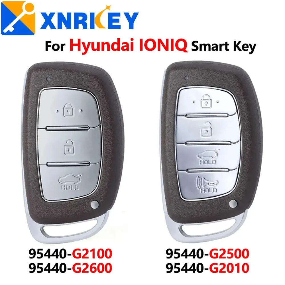 

XNRKEY 3/4 Button Smart Key 433Mhz 47 Chip for Hyundai Ioniq 2016-2019 95440-G2010 95440-G2500 95440-G2600 95440-G2100