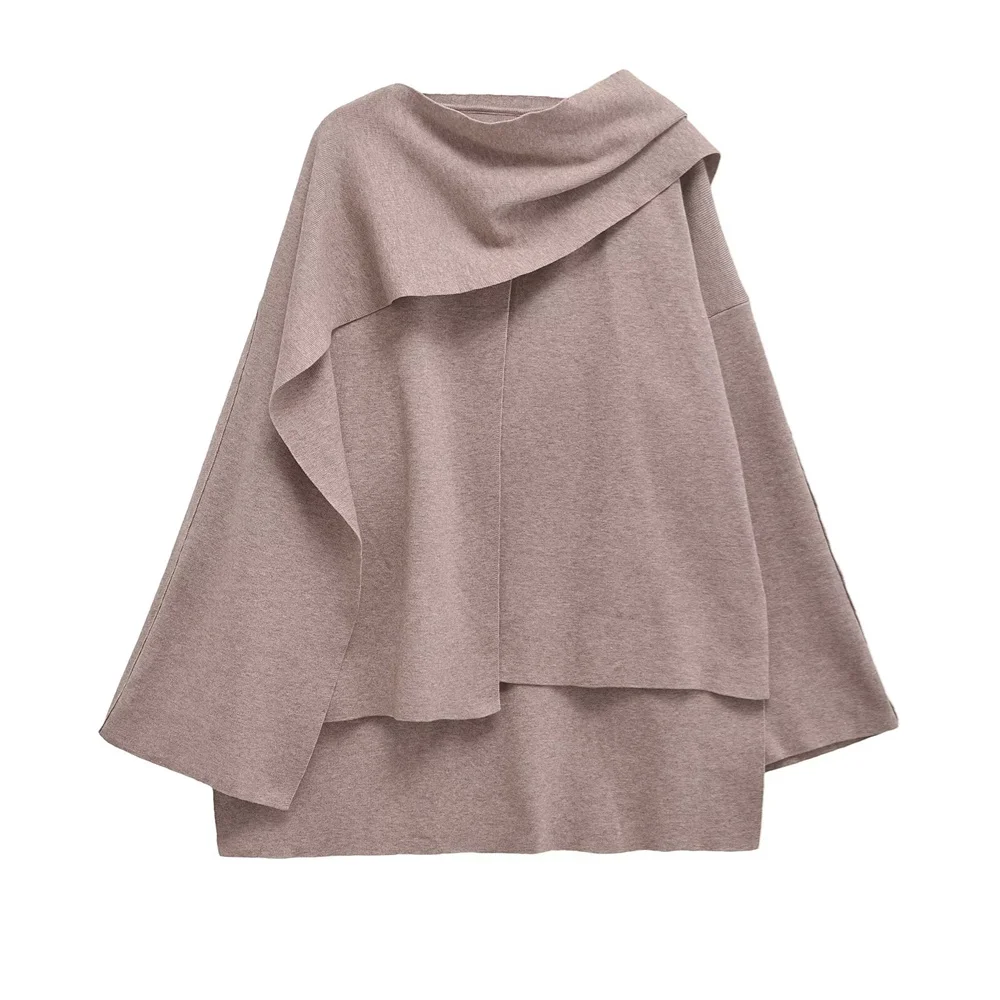 PB&ZA Cape style Short Coat Solid Color Button Decoration Autumn/Winter New Product Women's Coat Top