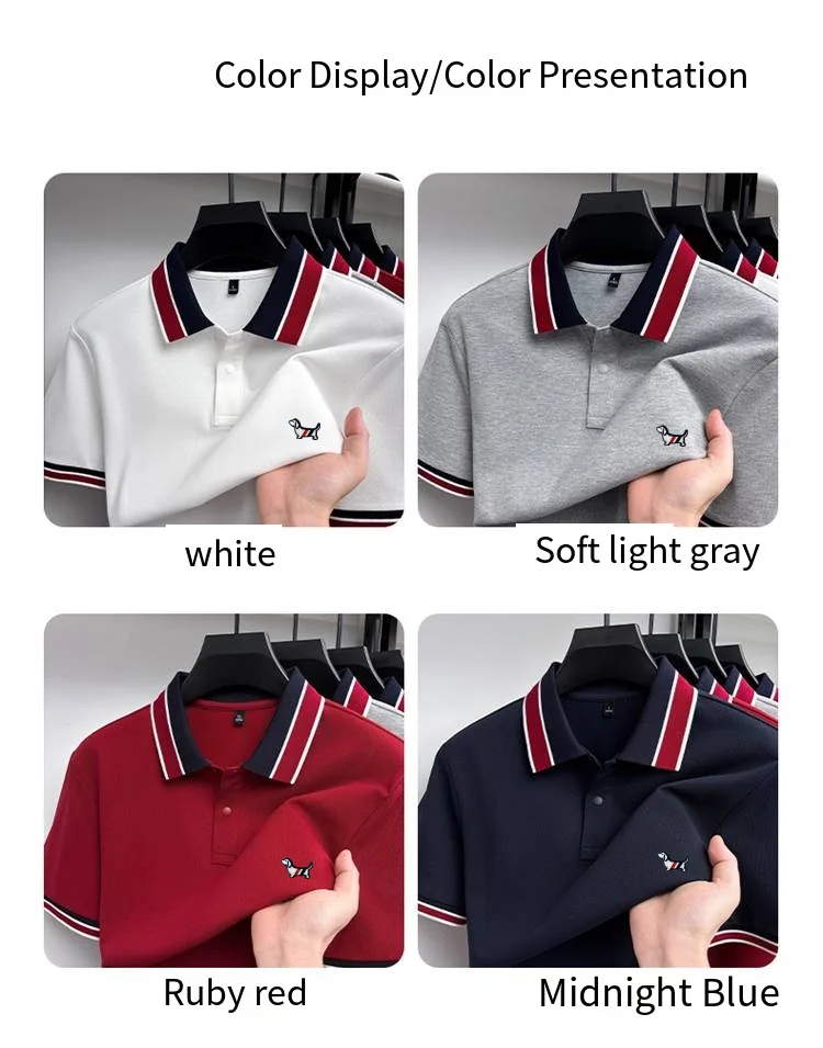 Designer Original Sommer Herren Kurzarm-POLO-Shirt Gestreifter Kragen Knopfleiste Hochwertige Stickerei Mode Lässige Herrenbekleidung – Detail 6