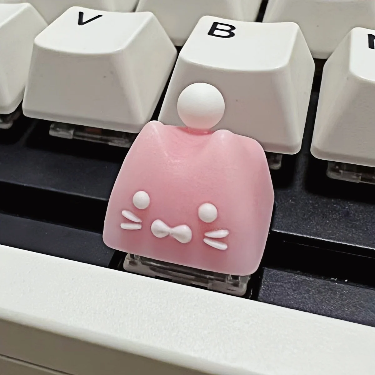 Cute Cherry MX Mechanical Cookie Cat Artisan Keycap Custom Brown animal Keycaps Keyboard Replace Keycaps Kawaii Gifts