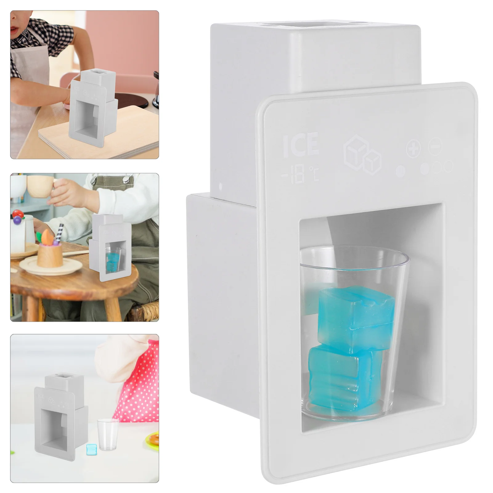 Machine à glaçons de cuisine pour enfants, 1 ensemble, fausses glaçons réalistes incluses, expérience d'apprentissage interactive pour les tout-petits