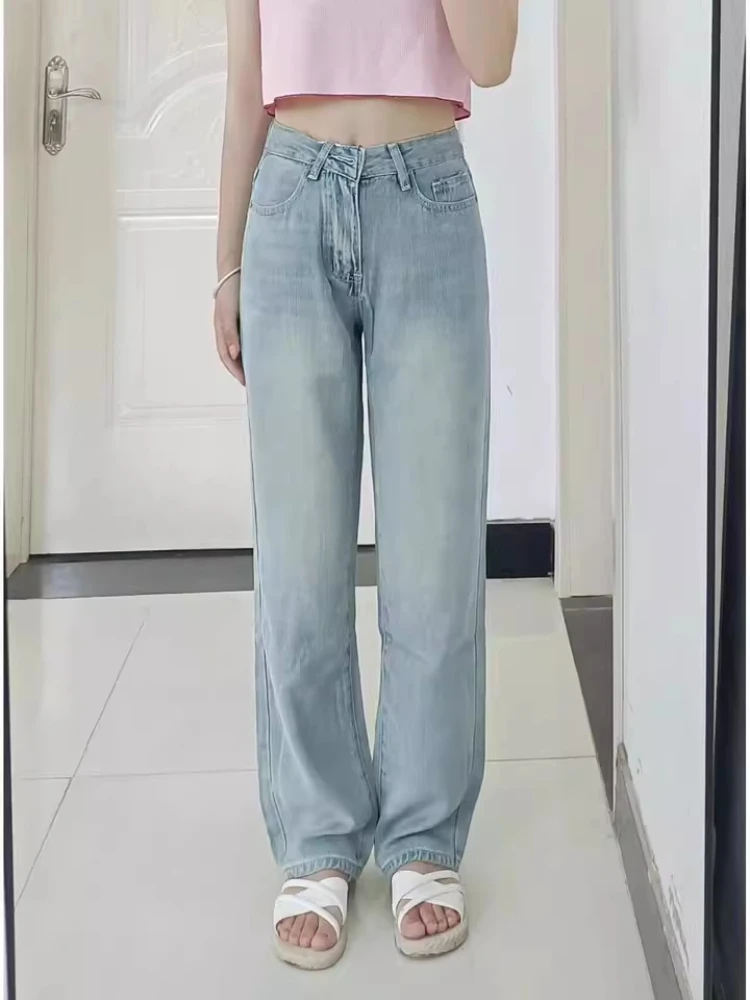 Women Wide Leg Baggy Jeans Lady Vintage Y2K Punk Low Rise Waist Loose Denim Pants Streetwear Fashion Trashy Long Skater Trousers
