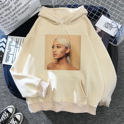 Imagen 2 del producto Sudadera con capucha de Ariana Grande Harajuku para mujer, sudadera divertida de los años 90, ropa para mujer/hombre, jerséis gráficos, capucha de gran tamaño Ulzzang Tumblr