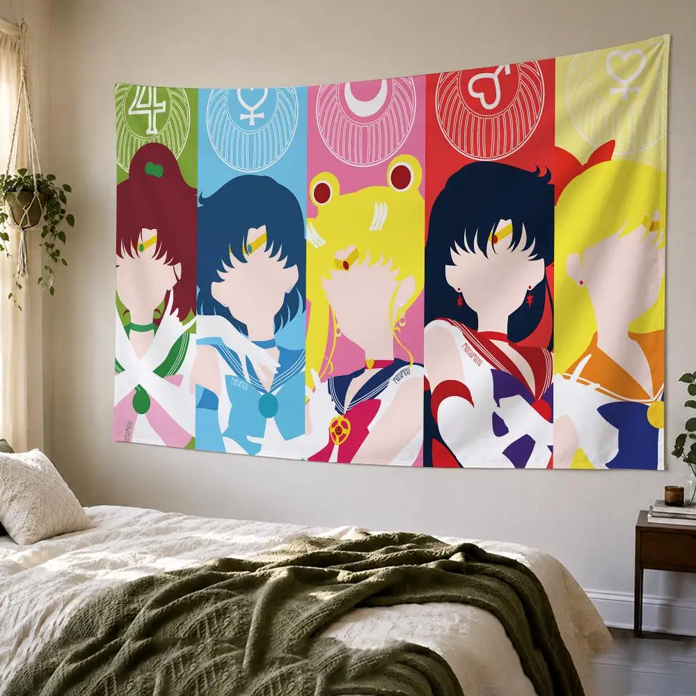 S-sailor Moon Japan Anime Tapestry Bedroom Living Room Bar Party House Home Dorm Interior Wall Decor Background Banner