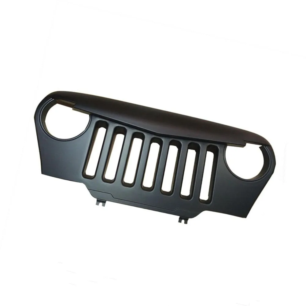 Car For Jeep TJ Front Grille Guard Black Angry Mesh Grill Replacement ABS Material For Jeep Wrangler TJ 1997-2006 J187