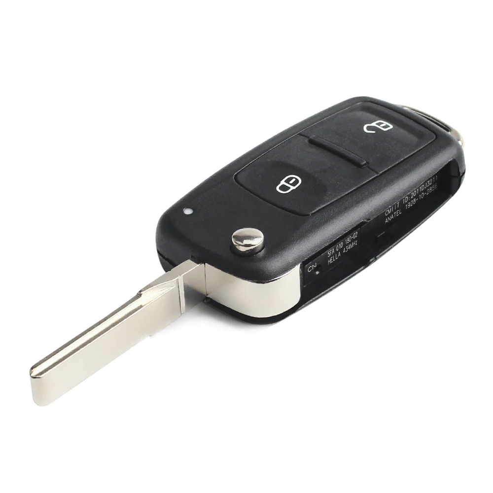 Carcasa de llave plegable de 2/3 botones para Volkswagen VW Polo Passat B5 Tiguan Golf Seat Skoda, llave de coche en blanco.