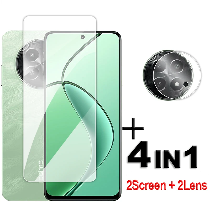 

For Realme 12X Glass For Realme 12X 5G Tempered Glass 6.67 inch Transparent HD Screen Protector For Realme 12X Lens Film