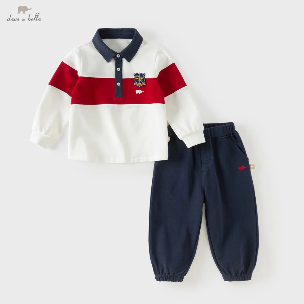 Dave Bella Set Boys Two Piece Suits Autumn Spring Pullover Pants Children Sports Tops Trousers Casual Fashion Outdoors DB3263373