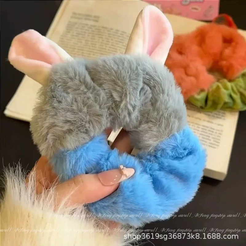 

Новинка 2023 года, плюшевые резинки для волос Judy Hopps Nick Wilde Zootopia, резинки для волос, эластичные резинки для волос для женщин и девочек, модные аксессуары для волос