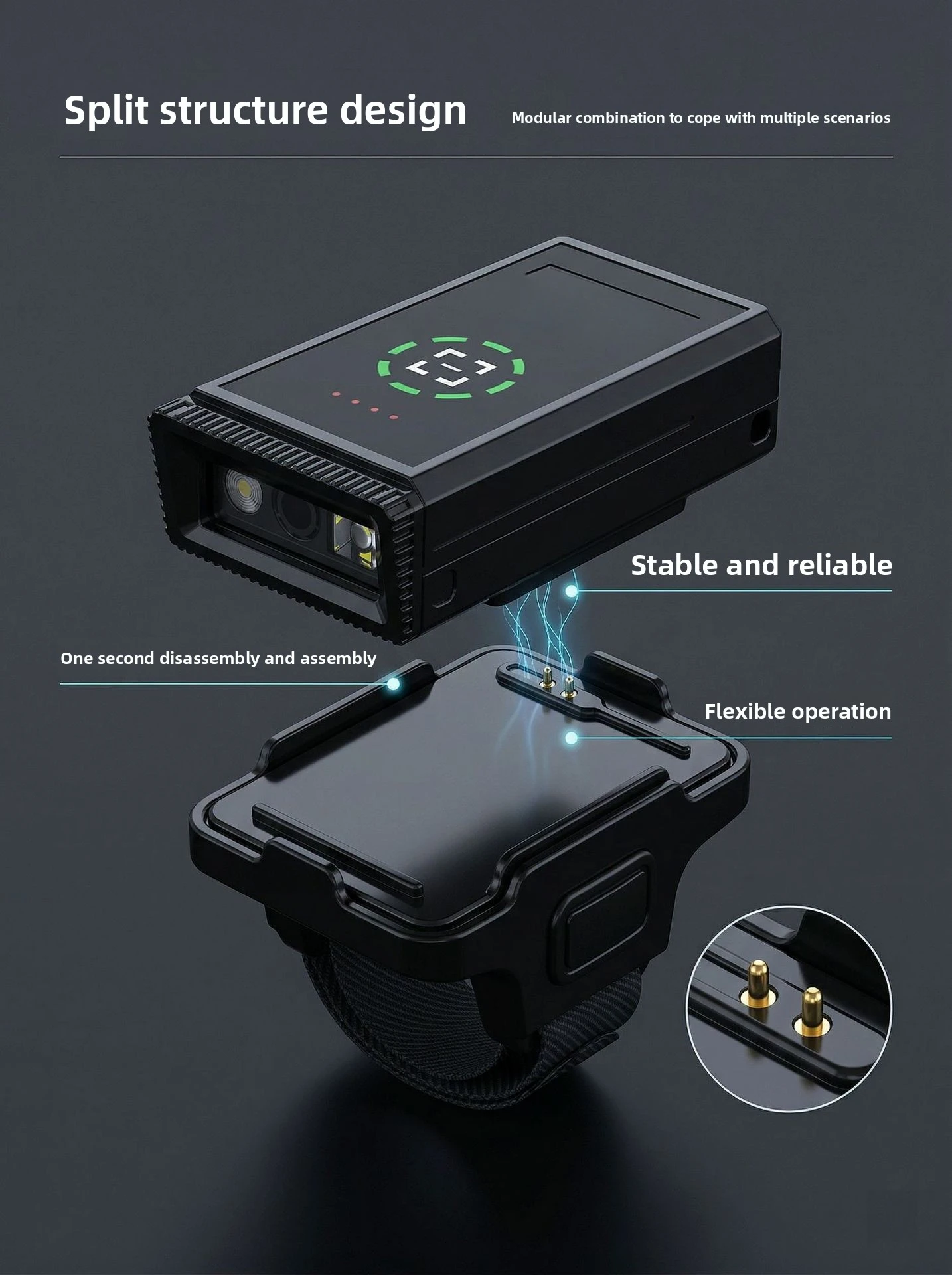 High Performance Wireless Ring Scanner Portable Barcode QR Code Reader for Retail Warehouse and Logistics Applications