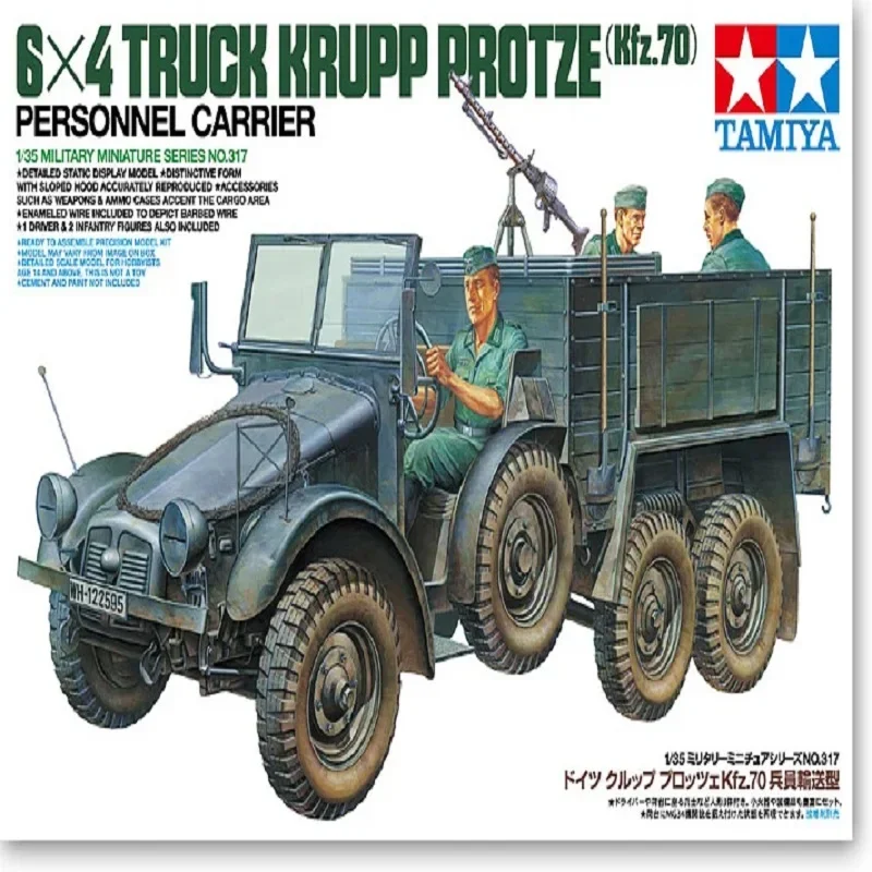 Tamiya 35317 1/35 skala 6x4 ciężarówka Krupp Protze porusznik montażowy Model zestawy do budowania dla dorosłych kolekcja Hobby