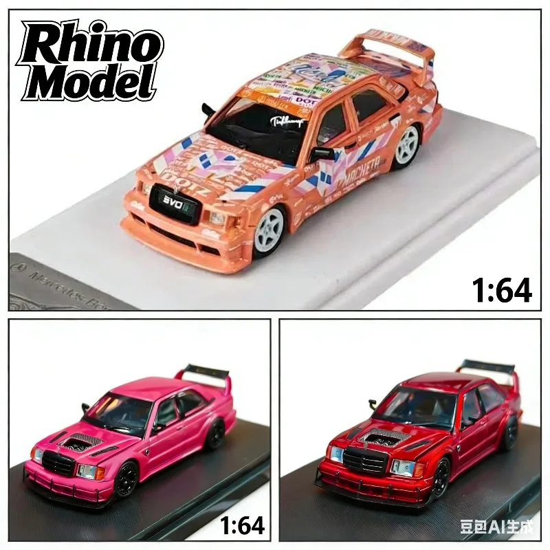 

Rhino Model 1:64 W124 W201 190E - Remodeled die-cast alloy automotive model, a collectible decoration item for boys.