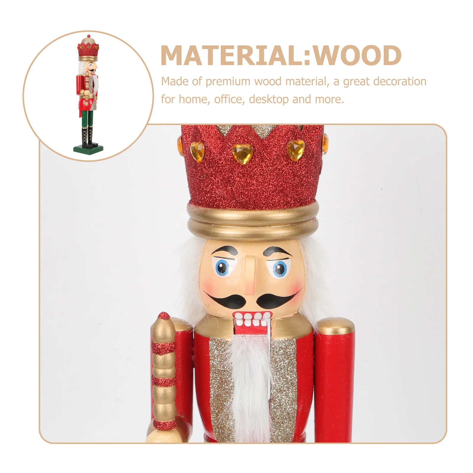 

Classic Wooden Nutcracker Puppet Home Office Car Decoration Exquisite Craftsmanship Holiday Cheer Nutcracker Soldier Decor