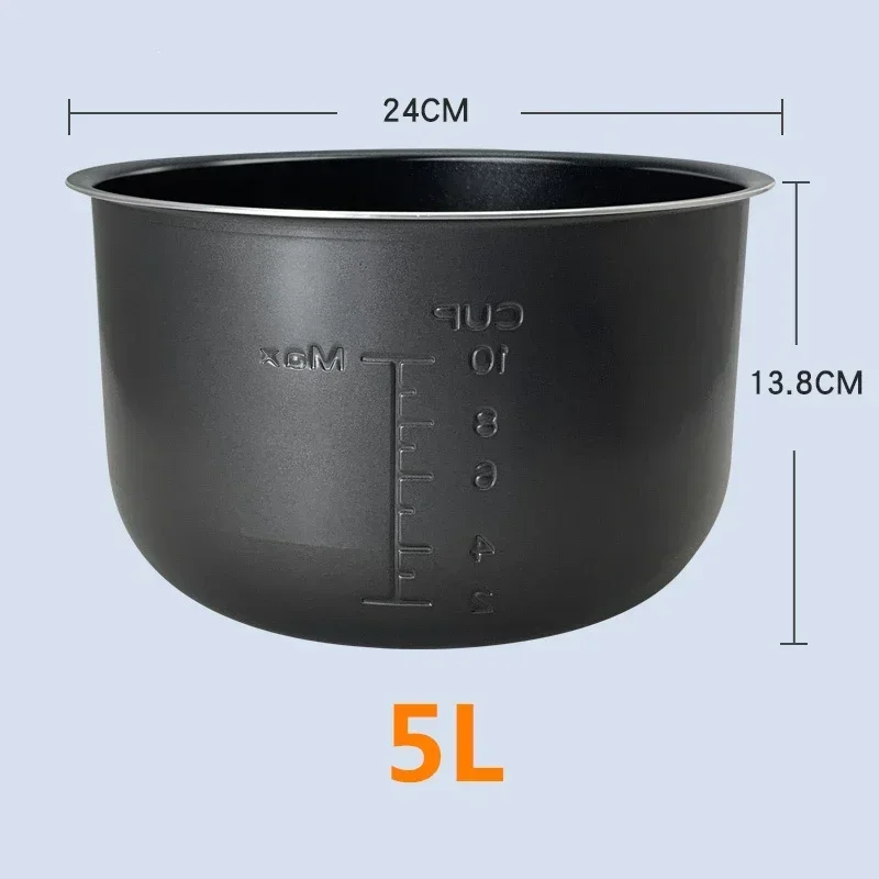 5L Non-stick Rice Pot Gall Black Crystal Inner for Pressure Cooker