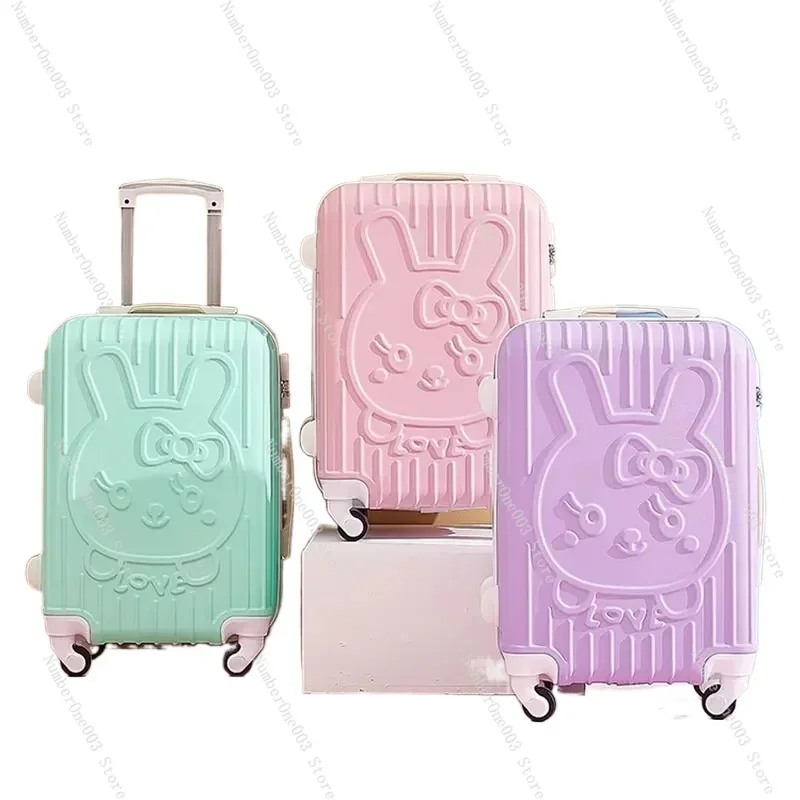 Cute Suitcase Pink Trolley Case Student Suitcases Carry-on Luggage Female Rolling Luggage Set 20/24 Inch Cabin Travel Bags