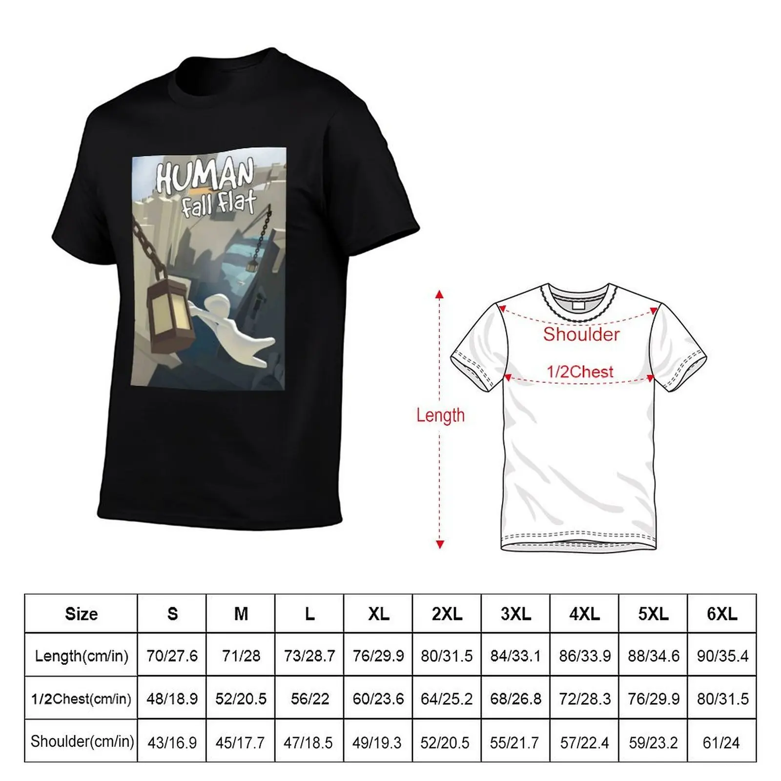 Human: Fall Flat tshirt T-Shirt Basic Plain Tee for Spring and Summer