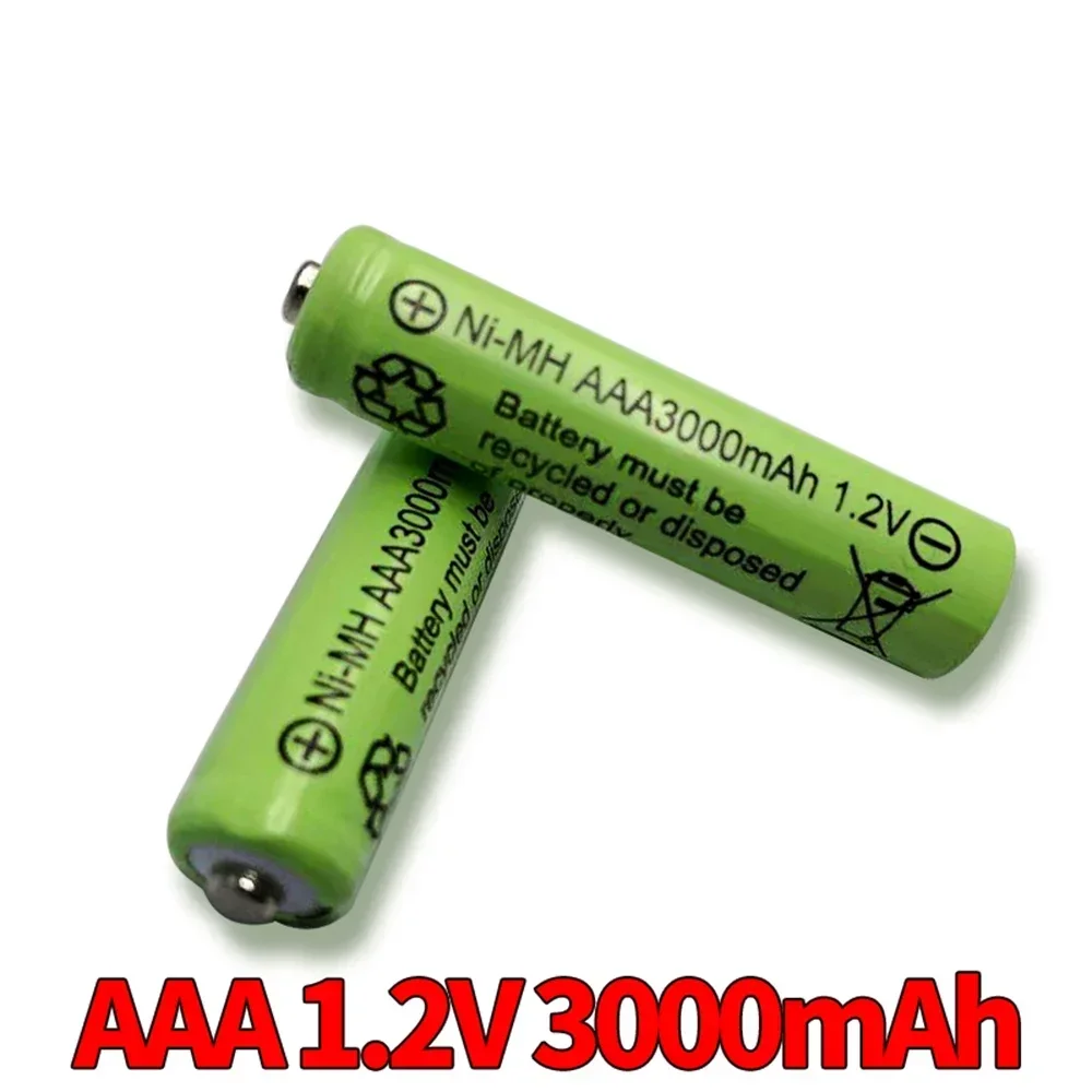 ไฟฉาย LED แบตเตอรี่แบบชาร์จไฟได้เซลล์สีเหลือง1.2V AAA 3000mAh 3A ไฟฉายของเล่น RC MP3