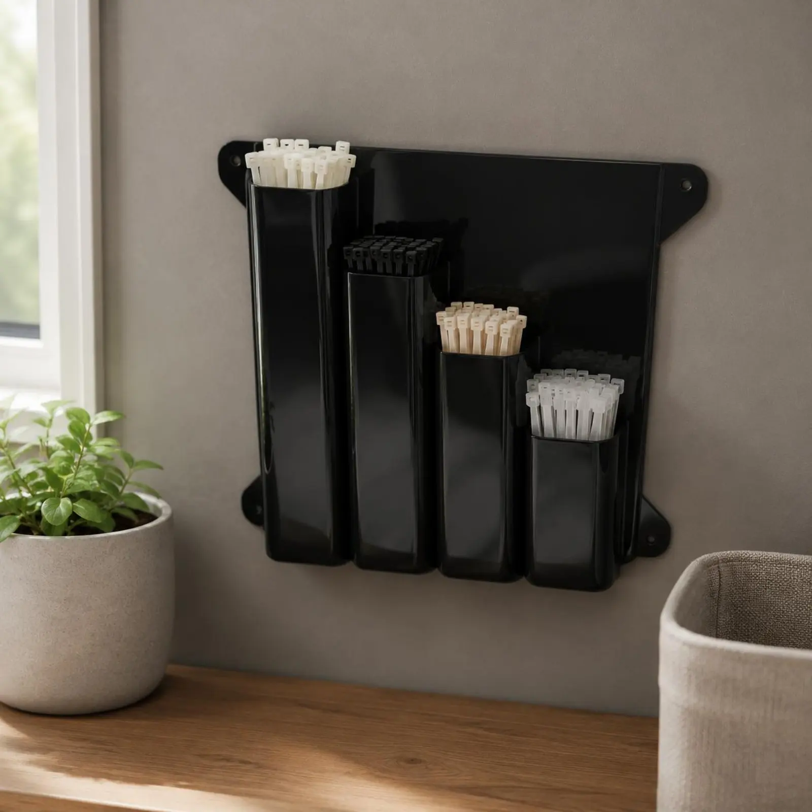Zip Tie Storage Holder Easy to Organize Cable Tie Holder for Workshop, Garage