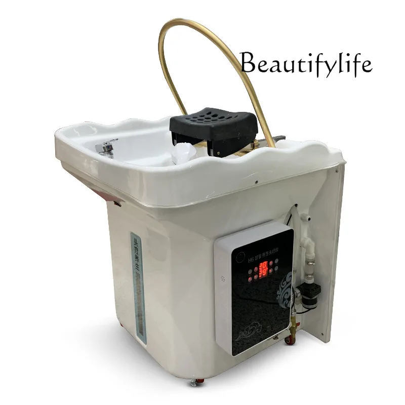 

Beauty salon shampoo bed head therapy moxibustion fumigation constant temperature water circulation movable head basin