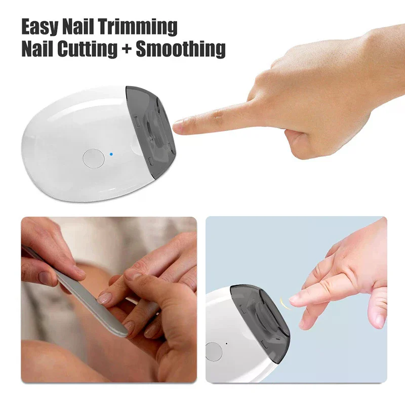 Electric Nail Clippers With Light Automatic Manicure Trimmer Adult Baby Fingernail Toe Scissors Pedicure Polishing Cutter