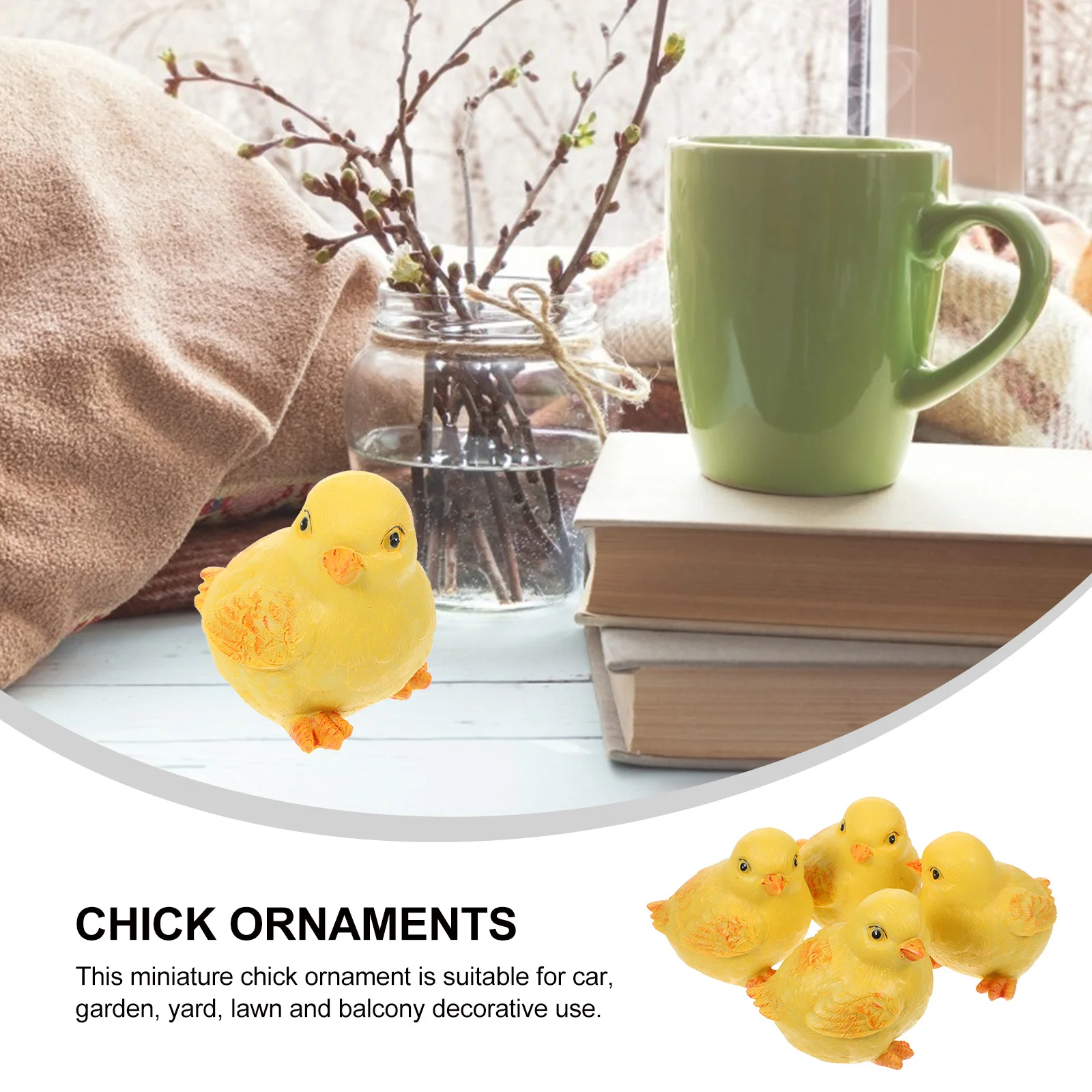 

4Pcs Mini Chick Resin Craft Decorations Micro Landscape Garden Cute Animal Small Chicken Ornament Desk Miniature Chick Figurines