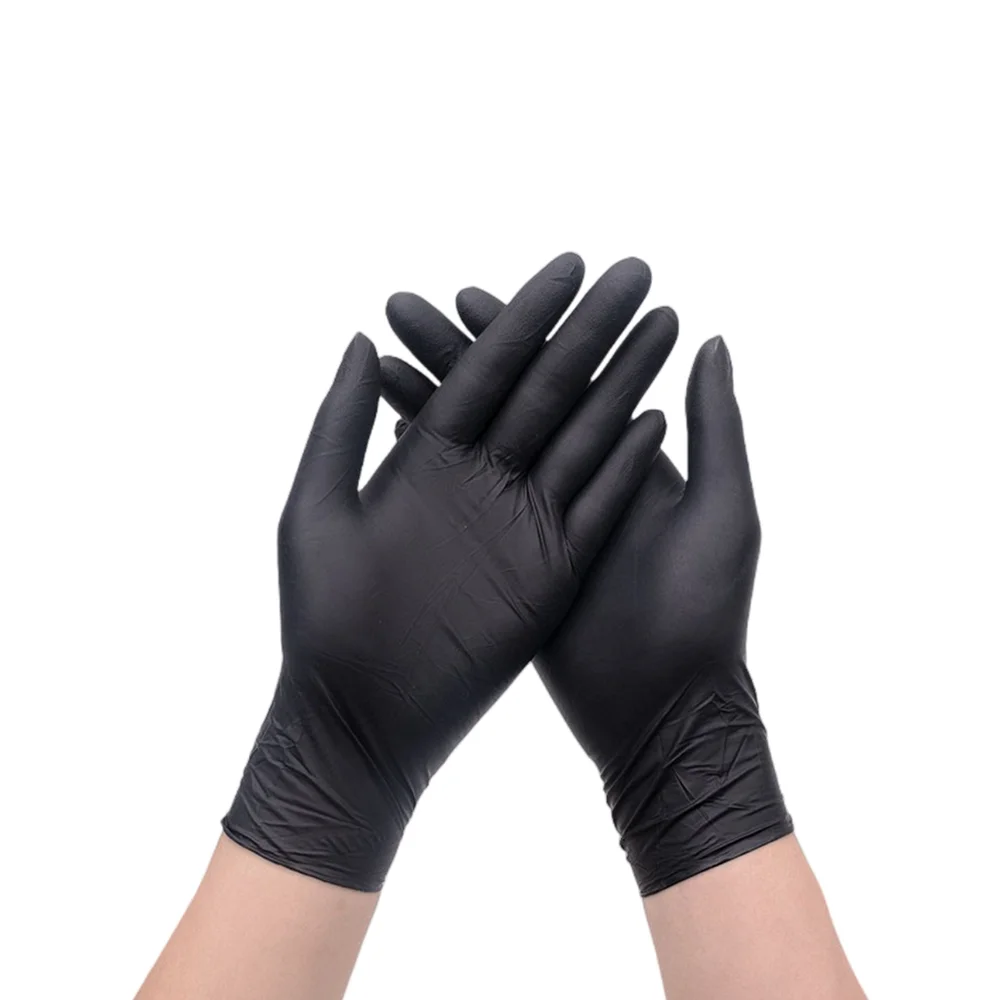 Black Disposable Nitrile Gloves 100pcs Latex Free Powder-Free Small Medium Large Pink Tattoo Gloves For Work Kitchen Clean S XL