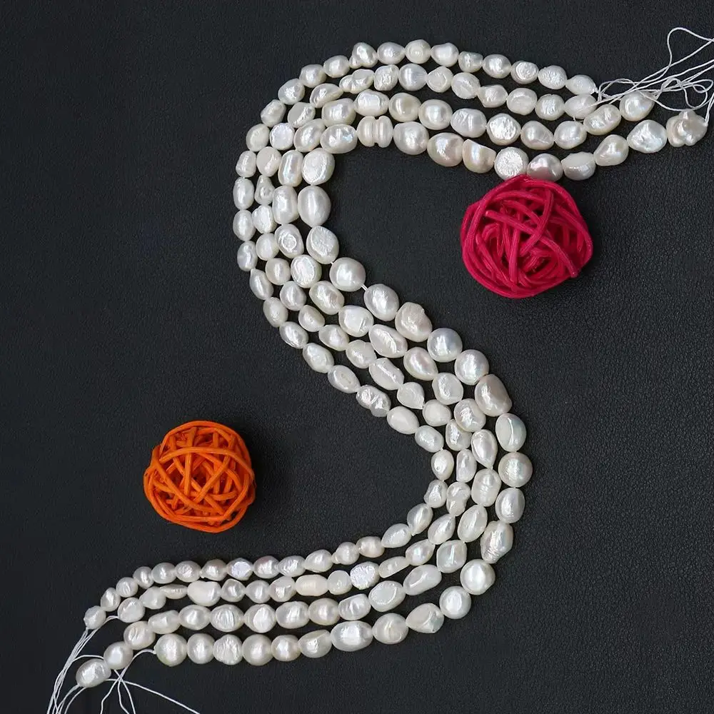 

Irregular Natural Freshwater Two-sided Glossy Pearl Beads 3-10mm White Baroque Pearl Straight Holes Loose Bead Accessory 1strand